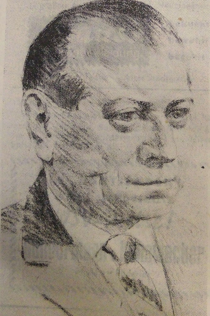 Stadtrat in Rothenburg Dr. jur. Friedrich Schmidt nach 1952; Zeichnung H. Böhme; entn. FA 1965