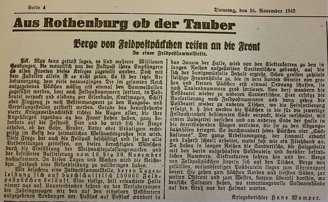 "Fränkischer Anzeiger" vom 24. November 1942