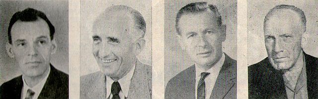 Emil Glöckner, Alois Karlowsky, Rudolf Leopold, Franz Bernhauser (v. l.) 